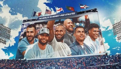 2025全球收入最高的10名运动员：C罗2.75亿美元登顶